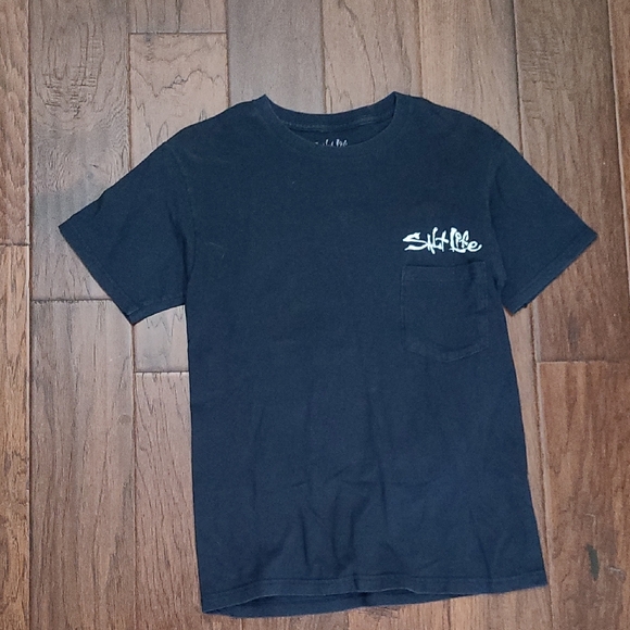 Salt Life men's Black T-shirt with logo size Small - Picture 1 of 5